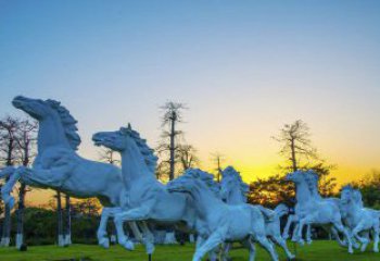 邯郸新颖活力的马群雕塑奔跑的马