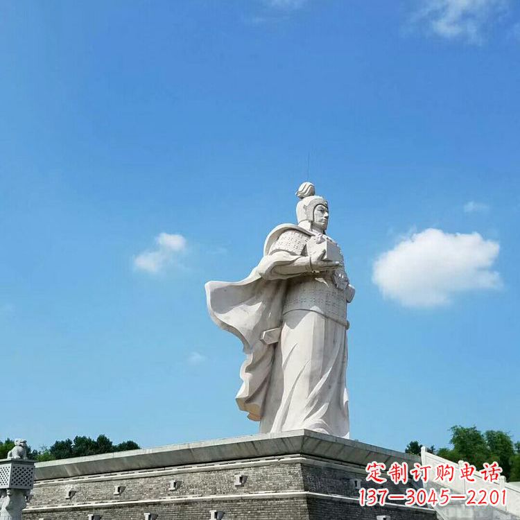 邯郸兵仙韩信汉白玉石雕-景区古代著名将领军事家雕像