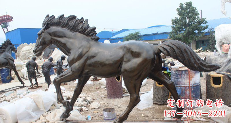 邯郸玻璃钢仿铜马广场动物雕塑精美雕塑装点繁华城市