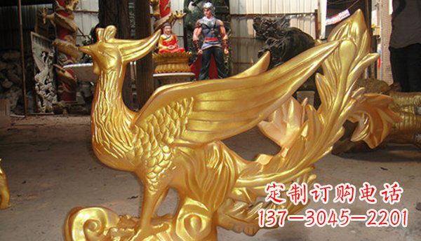 邯郸玻璃钢凤凰仿铜动物雕塑