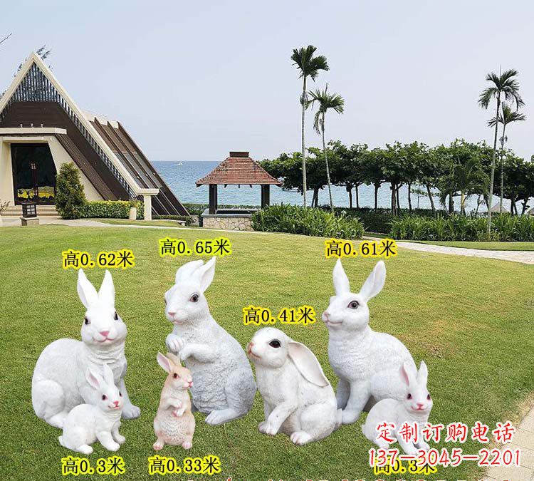 邯郸玻璃钢兔子雕塑精致的艺术之作