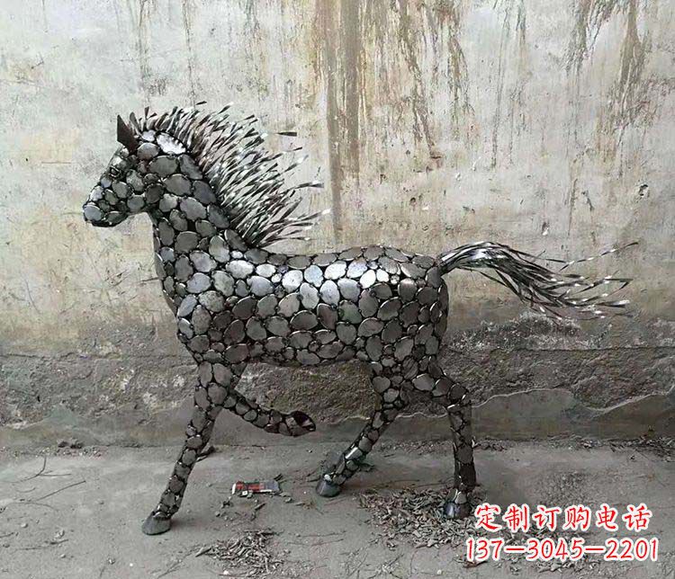 邯郸不锈钢奔马动物雕塑