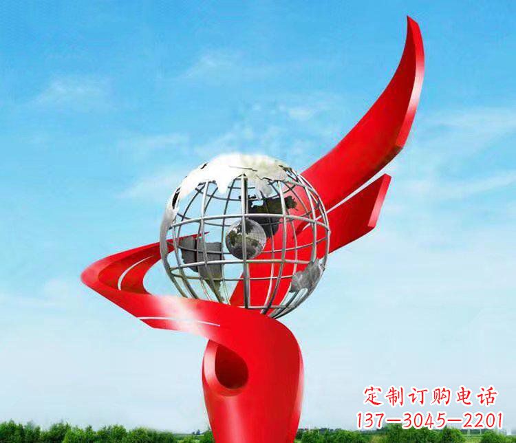 邯郸不锈钢地球雕塑精美的艺术品