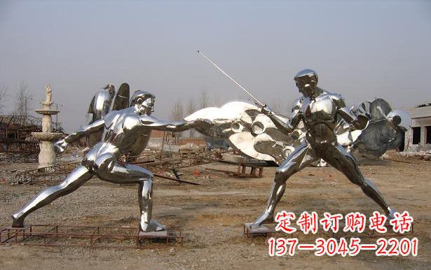 邯郸不锈钢抽象击剑运动员雕塑