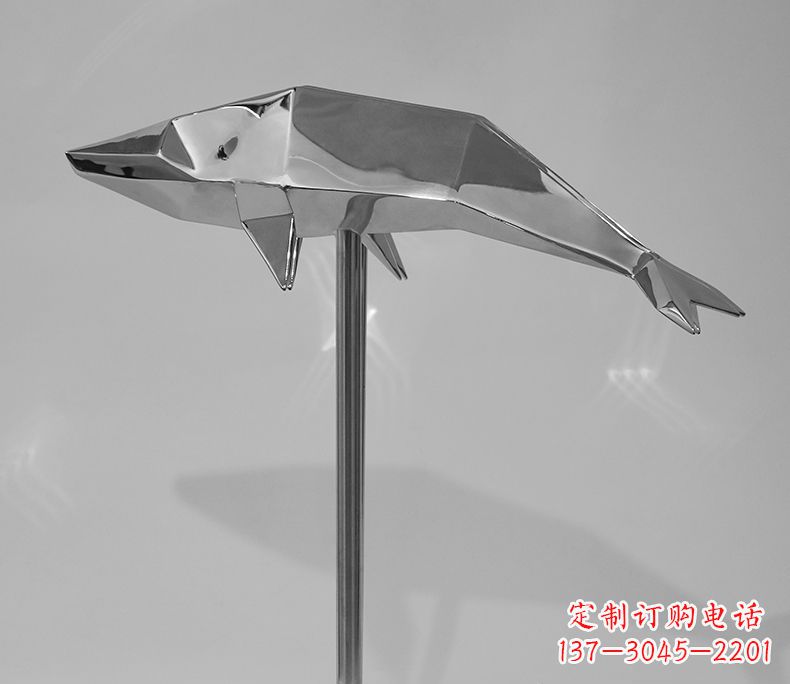 邯郸不锈钢抽象几何海豚雕塑