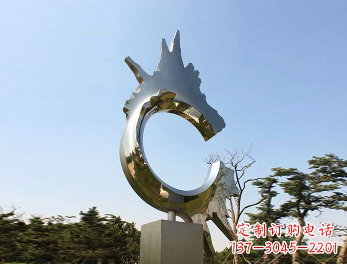 邯郸不锈钢抽象龙头雕塑