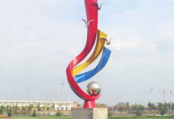 邯郸不锈钢彩色海鸥海浪雕塑——美丽传承