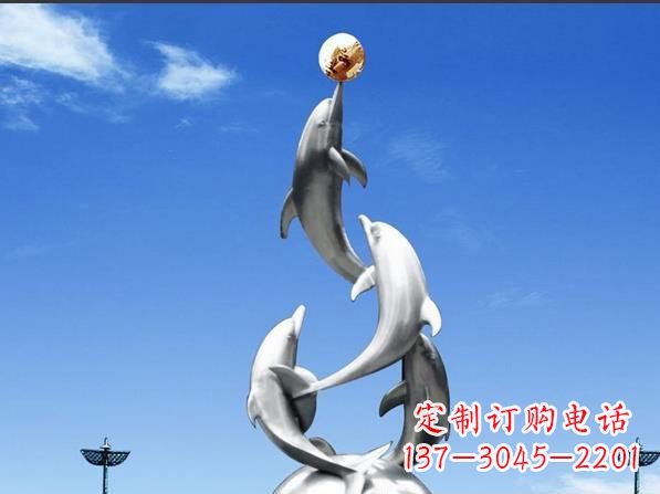邯郸不锈钢海豚雕塑精致美观的艺术品