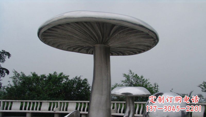 邯郸不锈钢仿真蘑菇凉亭雕塑