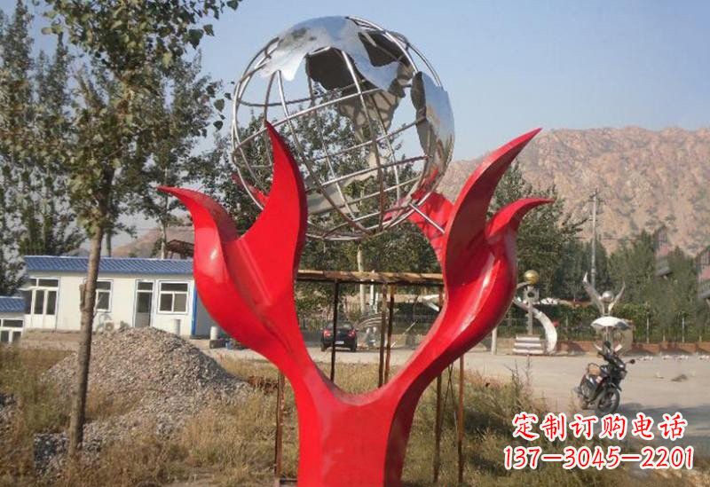 邯郸不锈钢公园和平鸽地球雕塑
