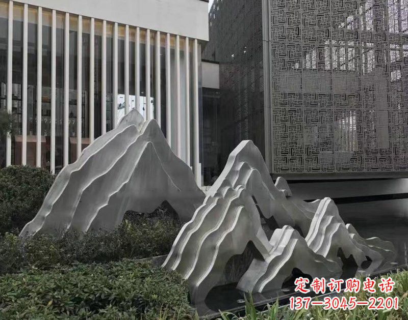 邯郸不锈钢公园小区精美的假山雕塑