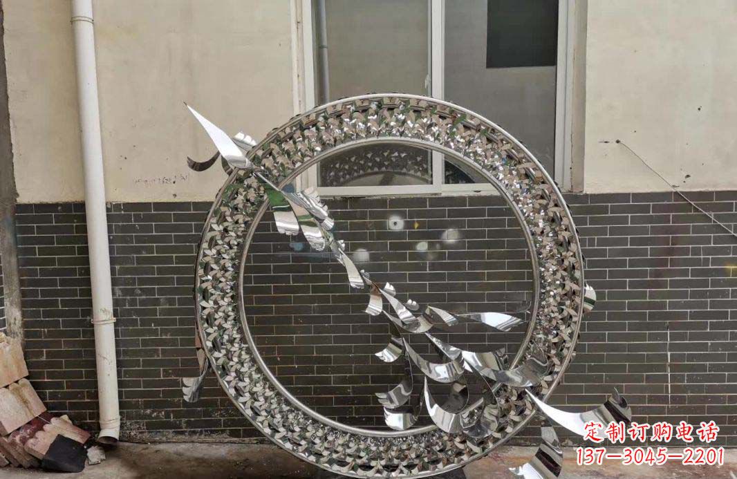 邯郸“不锈钢广场飞鸽圆环雕塑”精美的艺术品