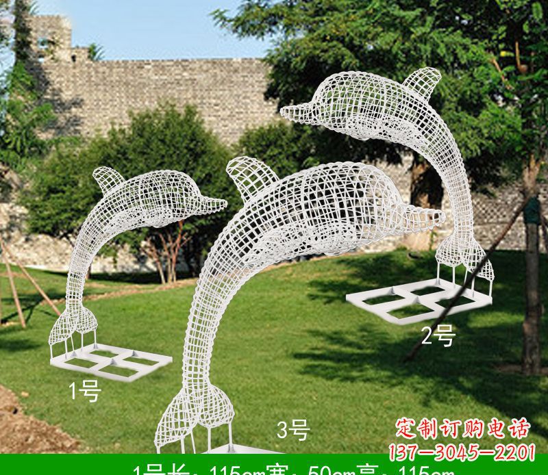邯郸不锈钢海豚组合雕塑