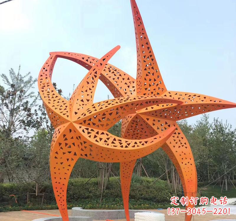 邯郸不锈钢海星海洋动物雕塑