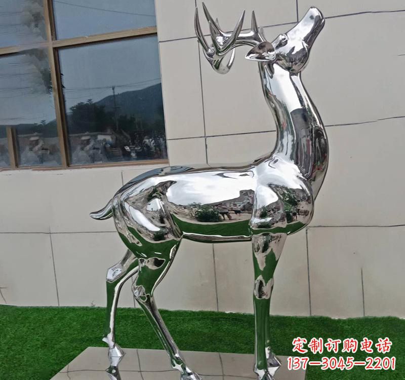 邯郸不锈钢户外动物鹿雕塑精致大气的艺术品