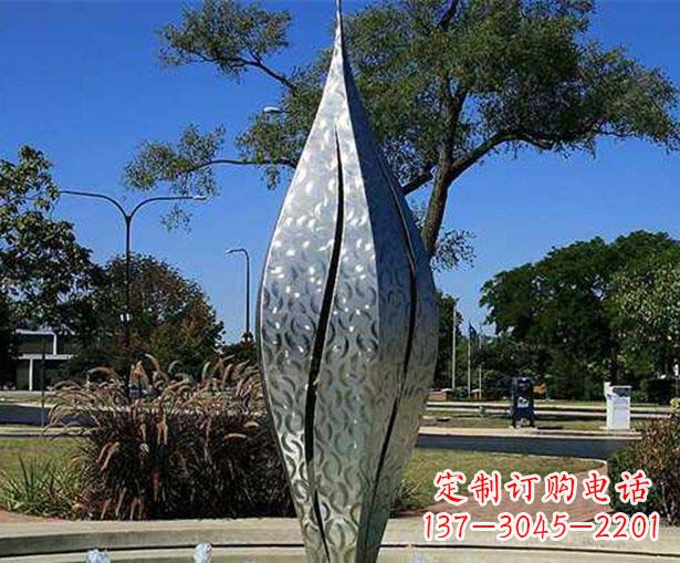 邯郸不锈钢花骨朵喷泉雕塑精致细节展现精美艺术