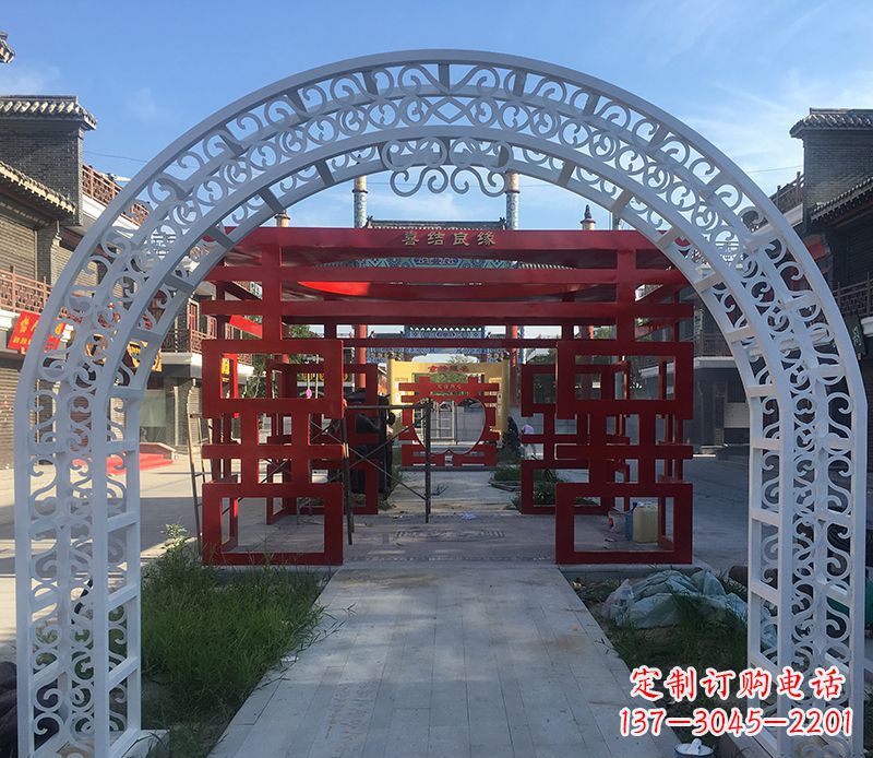 邯郸不锈钢剪影拱门雕塑