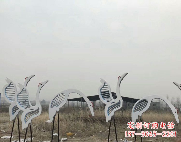 邯郸不锈钢剪影仙鹤雕塑