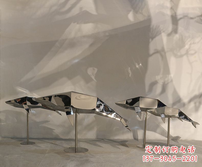 邯郸不锈钢海豚雕塑——精致的艺术形式