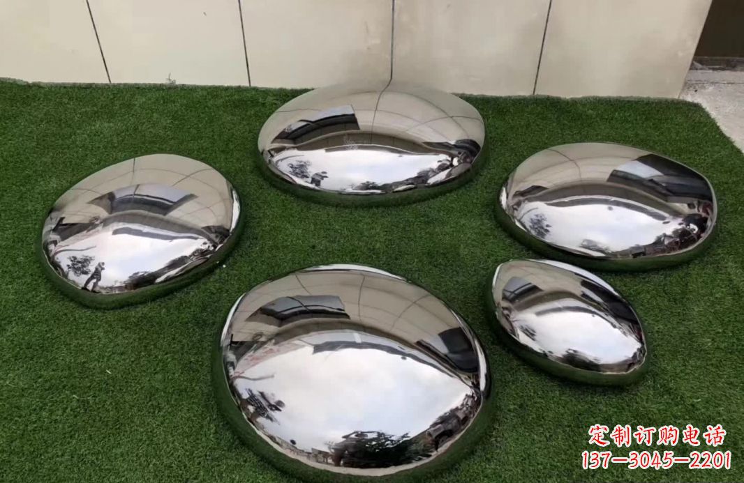 邯郸不锈钢镜面鹅卵石雕塑12
