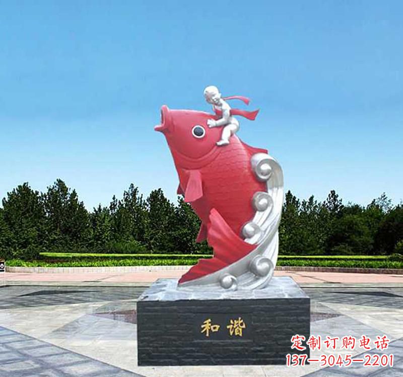 邯郸不锈钢鲤鱼雕塑精美绝伦