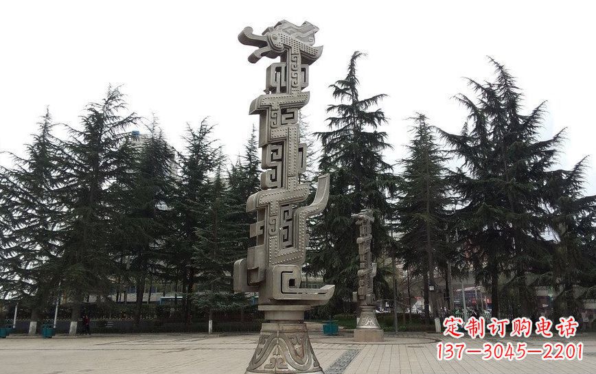 邯郸不锈钢龙柱雕塑引领公共景观