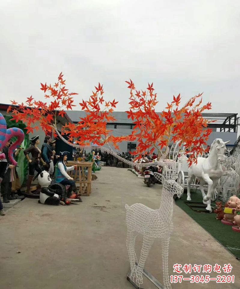 邯郸不锈钢麋鹿雕塑精美的艺术品