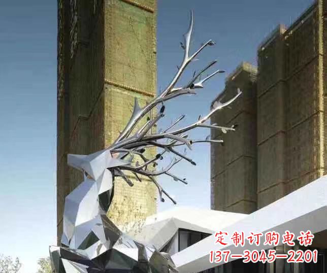 邯郸梅花鹿雕塑美丽的景观和动物雕塑