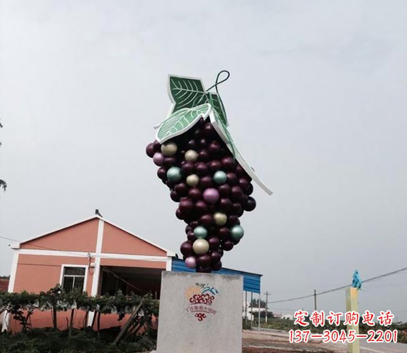 邯郸精美绝伦的不锈钢葡萄雕塑