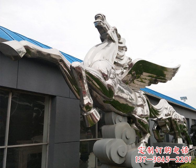 邯郸不锈钢飞马城市雕塑展现城市精神