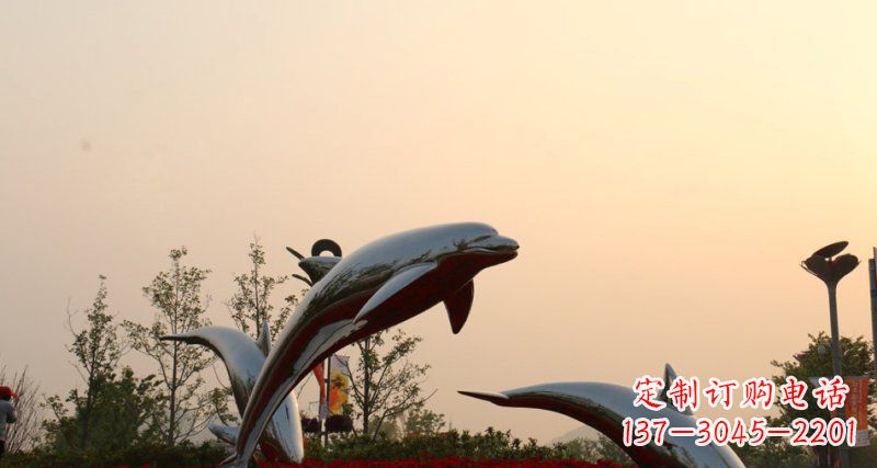 邯郸不锈钢海豚雕塑跳跃的美丽
