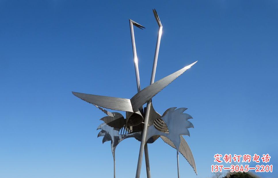 邯郸不锈钢鸵鸟抽象动物雕塑