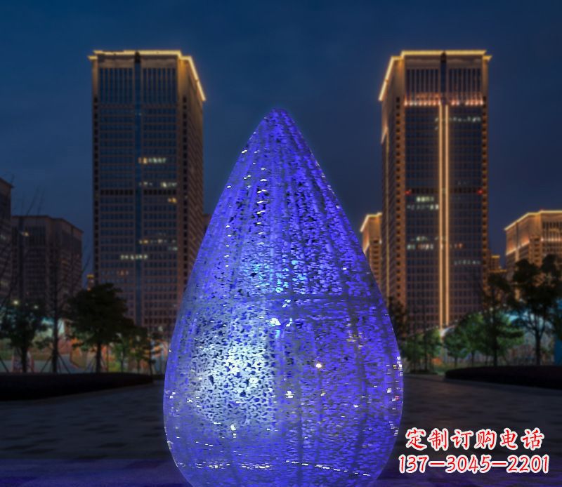邯郸不锈钢小区照明美轮美奂的水滴雕塑
