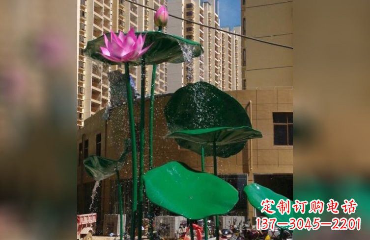 邯郸彩色不锈钢荷花雕塑美丽而富有寓意