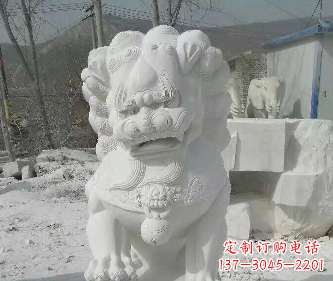 邯郸踩绣球石狮子寺庙景观石雕