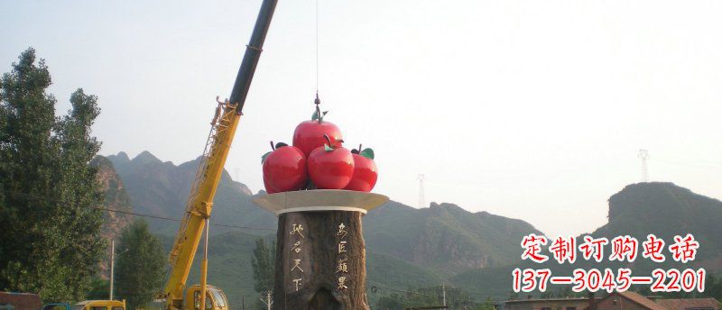 邯郸不锈钢苹果雕塑缔造城市风采