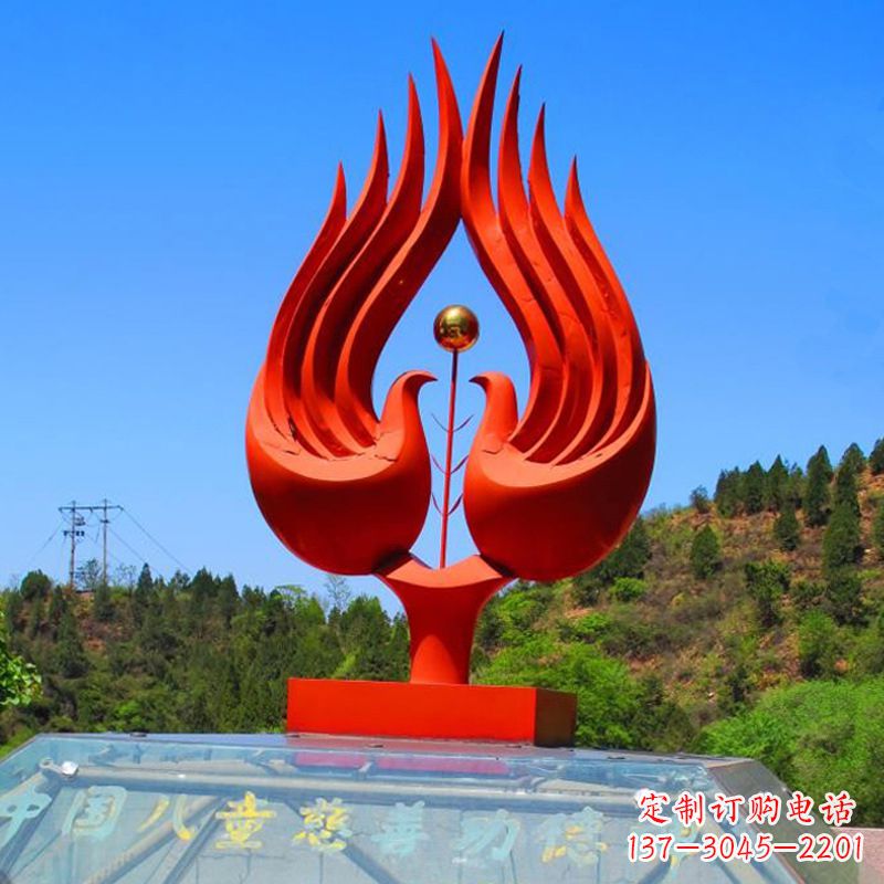 邯郸抽象凤凰公园不锈钢雕塑-景区园林景观神兽标识雕塑