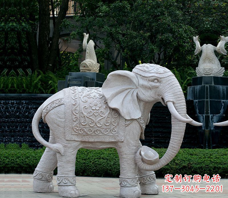 邯郸以大理石为材料的完美大象雕塑