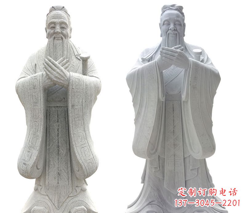 邯郸大理石孔子行教像古代名人石雕