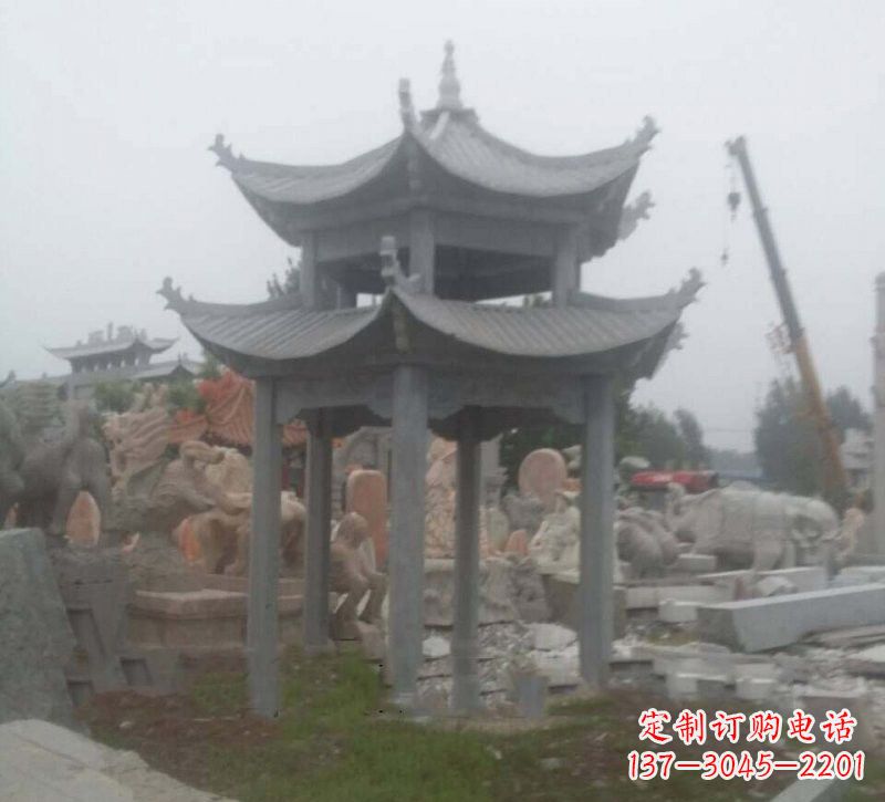 邯郸大理石六角凉亭石雕,精美绝伦