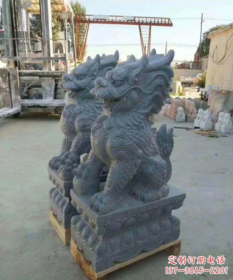 邯郸大理石麒麟雕塑 (2)