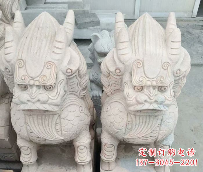 邯郸品质卓越的大理石麒麟古兽雕塑