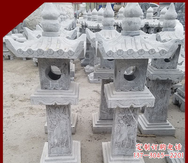 邯郸精美大理石石灯笼雕塑
