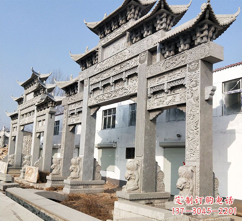 邯郸大理石石雕牌坊雕塑定制