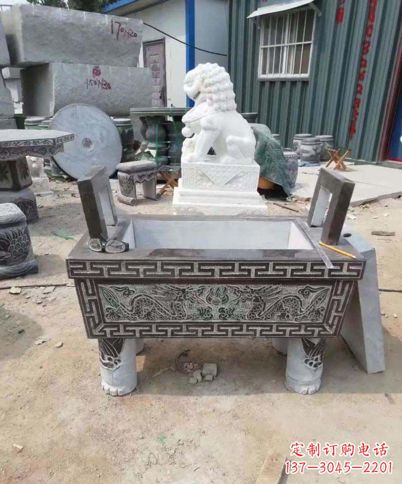 邯郸精美大理石香炉雕塑