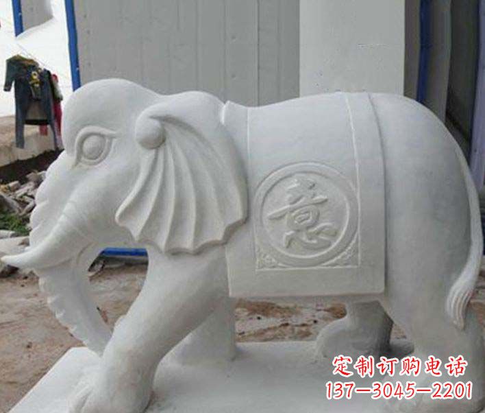 邯郸传承财富祝福,大理石招财大象雕塑