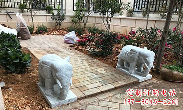 邯郸大理石招财进宝小象小区动物石雕