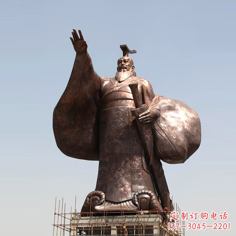 邯郸传承历史风采,精美秦始皇铜雕塑