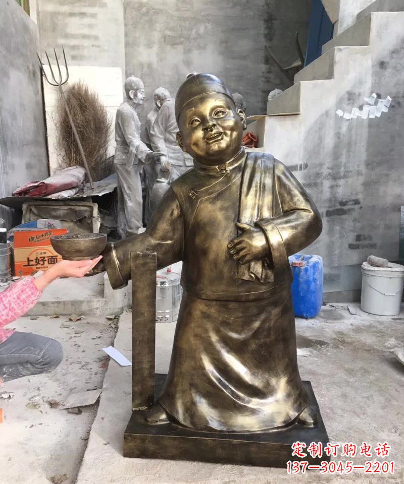 邯郸店小二人物铜雕 (2)