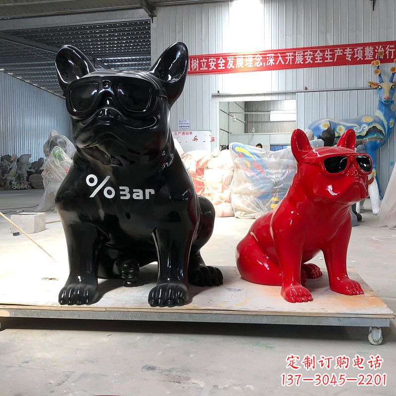 邯郸精致可爱的不锈钢斗牛犬雕塑